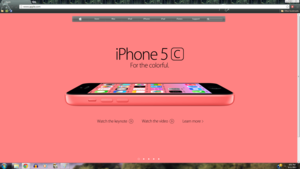  iPhone 5c گلابی سیب, ایپل Homepage