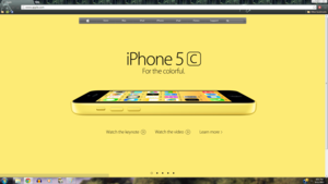 iPhone 5c Yellow Apple Homepage