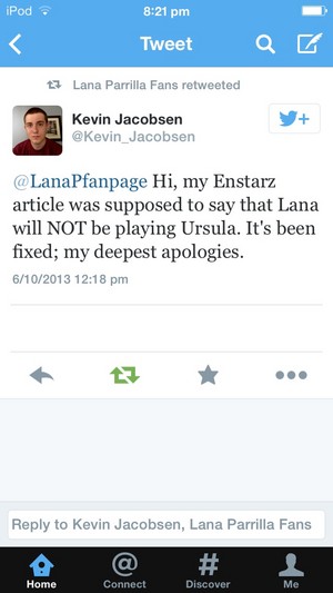  **•Enstarz Confirms That Lana will NOT be playing Ursula after all•**