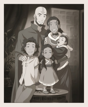  Aang and Katara's family portrait
