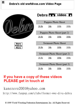 Debra's wwfdivas.com VIDEO page!