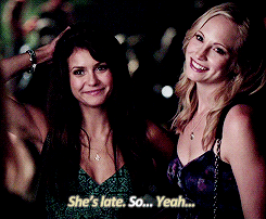  Elena and Caroline in season 5 episode one, “I Know What wewe Did Last Summer”