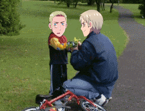 Prussia helps Germany his bike!