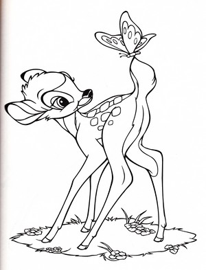  Walt Дисней Coloring Pages - Bambi