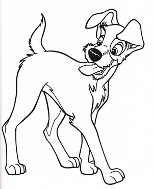  Walt Disney Coloring Pages - The Tramp