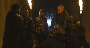 bran with meera, jojen, sam and gilly
