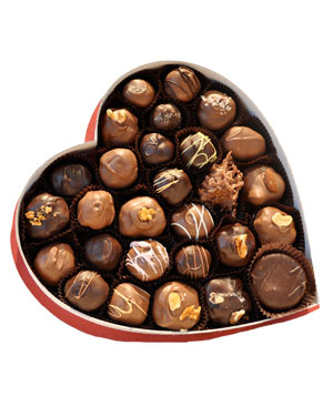 chocolate in coração Box