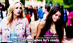  Elena and Caroline in season 5 episode one, “I Know What tu Did Last Summer”