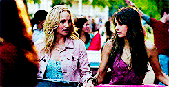  Elena and Caroline in season 5 episode one, “I Know What Du Did Last Summer”