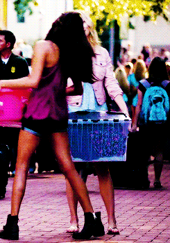  Elena and Caroline in season 5 episode one, “I Know What te Did Last Summer”
