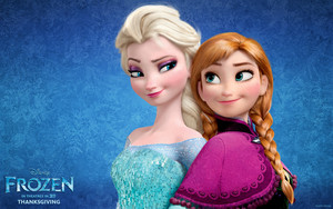  Elsa and Anna Обои