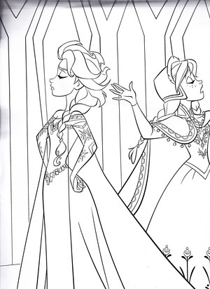  Walt disney Coloring Pages - queen Elsa & Princess Anna