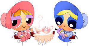 (Steamypuff Girls) Blossom and Bubbles teaparty