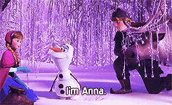  Anna and Kristoff meet Olaf