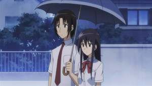  Walking under the same umbrella ^_^