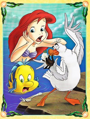  Walt 迪士尼 Book 图片 - Princess Ariel, 比目鱼 & Scuttle