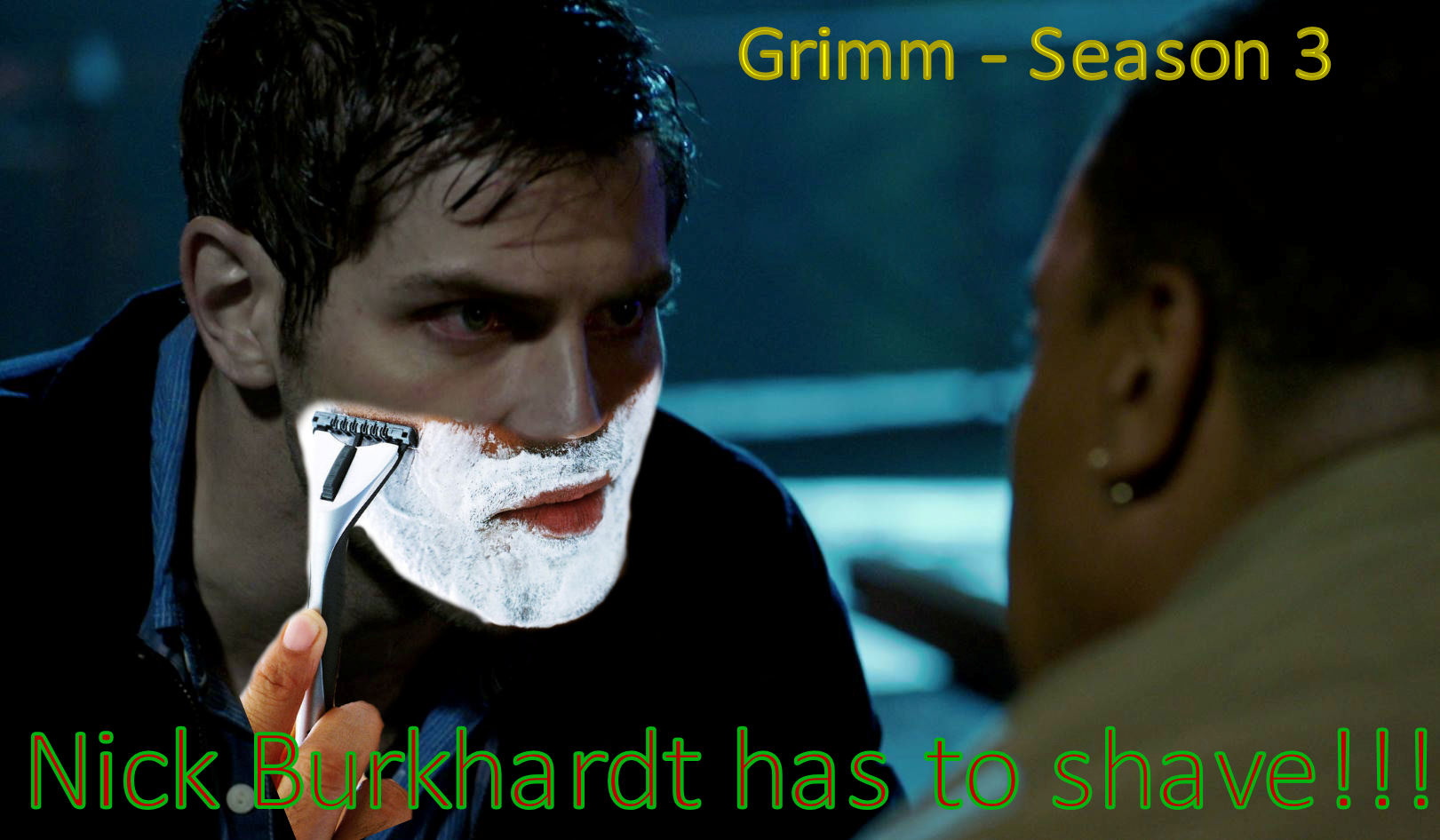 Grimm - Season 3 - Nick Burkhardt has to shave