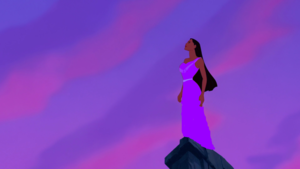 Pocahontas dressed in purple