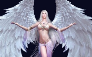 Lady angel wings