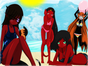 grim tales girls at the beach
