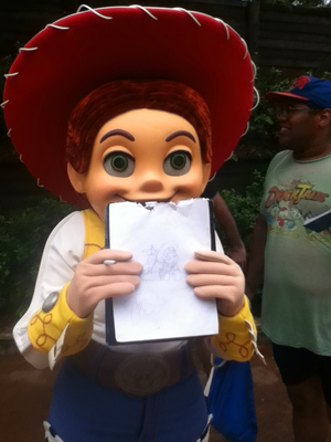 Jessie with my drawing