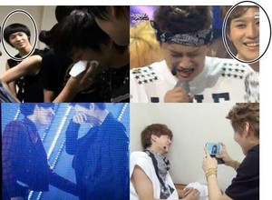  Taemin's reaction while his hyungs and dongsaengs crying
