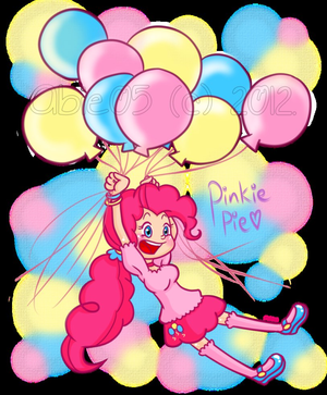  Pinkie Pie as a Human Holding Balloons