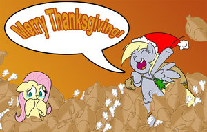  Happy Thanksgiving with Derpy and Fluttershy