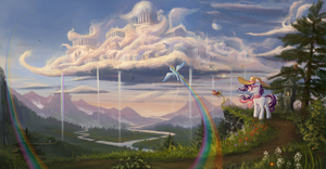 Rainbow Dash Flying in the Sky