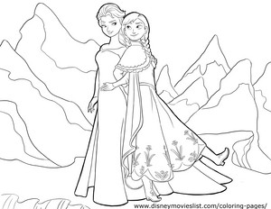  Anna and Elsa Coloring Page