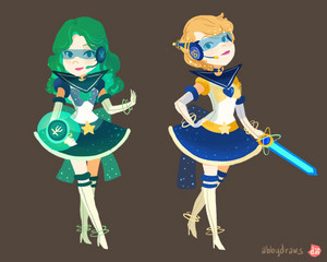  Retro Inspired Sailor Scouts سے طرف کی abbydraws