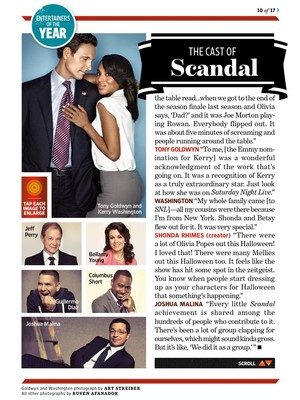  Entertainment Weekly 2013 Entertainers of the Year: The Cast of skandal
