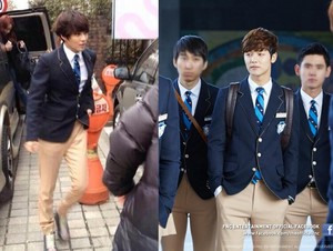  Taemin spotted wearing Jeguk High School uniform. Is he going to cameo on The Heirs ?