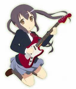  animê girl violão, guitarra