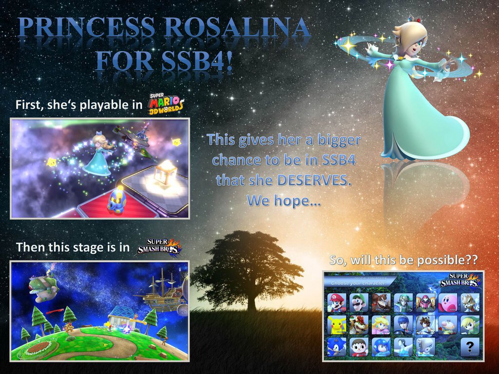 Princess Rosalina On Super Smash Bros. 4 I hope?