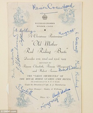  A signed programme from Old Mother Red Riding Boots in 1944