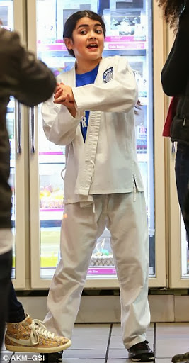  *NEW PHOTOS* (Dec. 9) Blanket Jackson enjoys ice cream with Prince after winning new karate ceinture