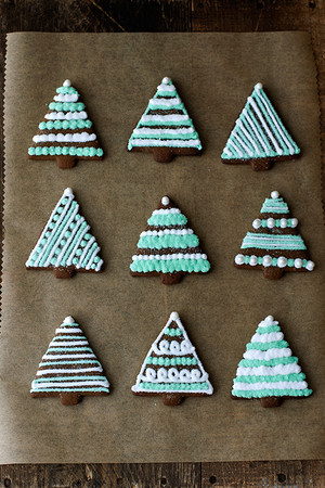  blue Krismas cookies, biskut