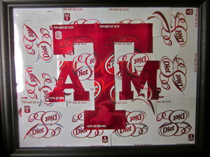  Texas A&M Logo Art made with Dr Pepper cans
