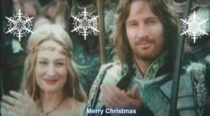  Eowyn and Faramir wish Merry giáng sinh