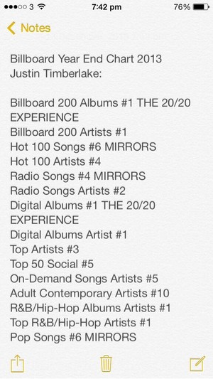  JT's album success in numbers on Billboard End-Year 2013