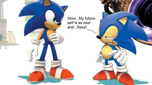 classic Sonic and modern Sonic