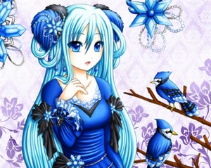  Blue Dress anime girl