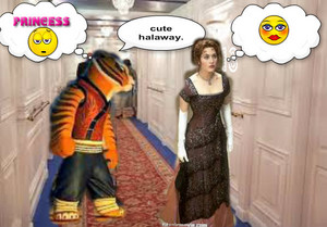  tigerin into Titanic corridor