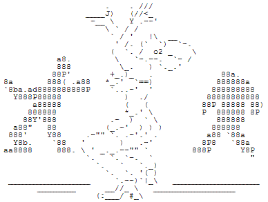 Dancing ASCII Art from http://japes.wordpress.com/2008/07/31/ascii_art/