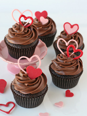  Chocolate دل Valentine Cupcakes