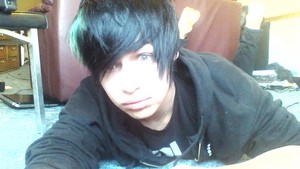  emo Boy with green hair