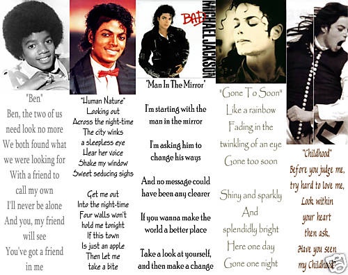 Lyrics To Some Of Michael S Hit Songs マイケル ジャクソン 写真 ファンポップ