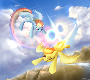 Rainbow Dash and Spit Fire