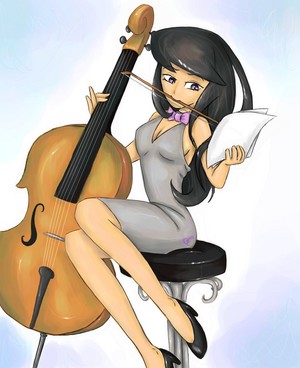  Octavia as a Human Holding a Cello